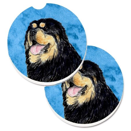 Carolines Treasures Blue Tibetan Mastiff Set of 2 Cup Holder Car Coaster SS4788-BUCARC